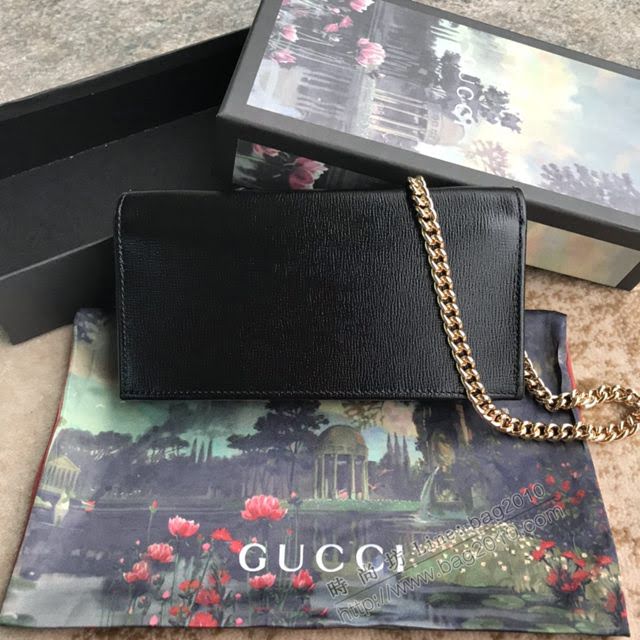 Gucci錢包 古馳新款翻蓋錢包 花朵刺繡 Gucci女錢包 499313綠色全皮  gdj1085